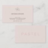 Carte De Visite Minuscule Fleur Minimal Rose (Devant / Derrière)