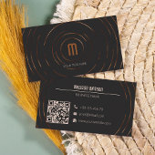 Carte De Visite Minuscule moderne noir et cuivre frais