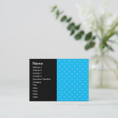 Carte De Visite Minuscules Fleurs Blanches sur Fond Bleu Clair (Debout devant)