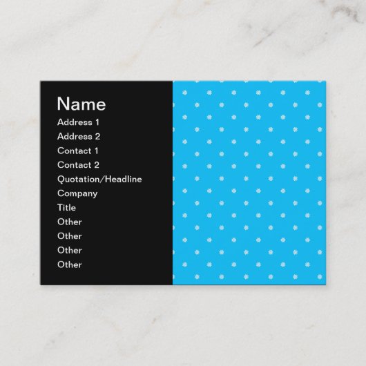 Carte De Visite Minuscules Fleurs Blanches sur Fond Bleu Clair (Devant)