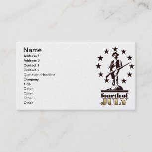 Carte De Visite Minuteman le 4 juillet 1776