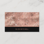 Carte De Visite Miroir à bille Rose rétros Gold Disco | Code QR (Devant)