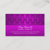 Carte De Visite Miroitement argenté pourpre de damassé élégante (Dos)