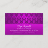 Carte De Visite Miroitement argenté pourpre de damassé élégante (Dos)