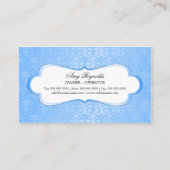 Carte De Visite Miroitement bleu de boutique élégante de bébé (Dos)