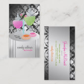 Carte De Visite miroitement de damassé de la version 2 du traiteur (Devant / Derrière)