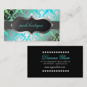 Carte De Visite Miroitement ParadiseLime de damassé de (Devant / Derrière)