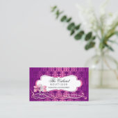 Carte De Visite Miroitement pourpre et rose élégant (Debout devant)