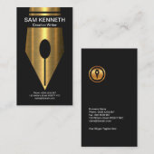 Carte De Visite Miroiter l'auteur créatif de Faux de stylo (Devant / Derrière)