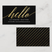 Carte De Visite Miroiter le noir de bonjour et aluminium de Faux (Devant / Derrière)