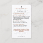 Carte De Visite Miséricorde divine de Jésus Chaplet Catholique Rel (Dos)