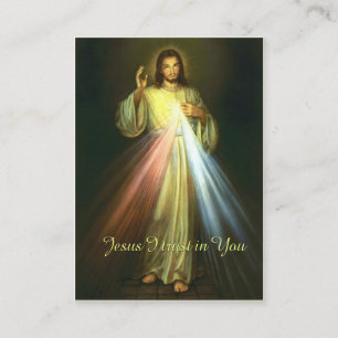 Carte De Visite Miséricorde divine de Jésus Chaplet Prière religie