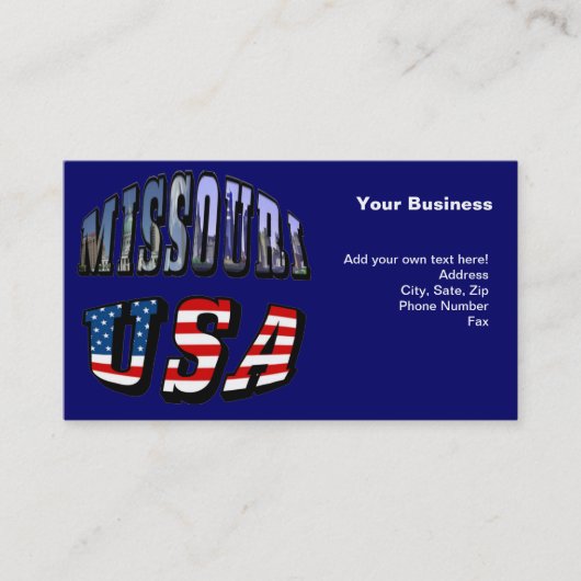 Carte De Visite Missouri Picture et USA Text (Devant)