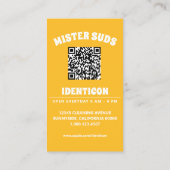 Carte De Visite MISTER SUDS WASH with QR code (Dos)