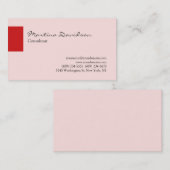 Carte De Visite Misty Rose Rouge Élégant Design (Devant / Derrière)