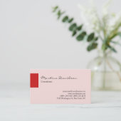 Carte De Visite Misty Rose Rouge Élégant Design (Debout devant)
