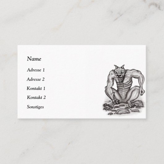 Carte De Visite Mix-créature - Troll Devil et Golem - Gargoyle Bu (Devant)