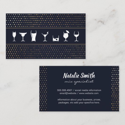 Carte De Visite Mix Drinks | Cocktails | Bartender (Devant / Derrière)