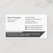 Carte De Visite MIXED MARTIAL ART - Formation en arts martiaux mix (Dos)