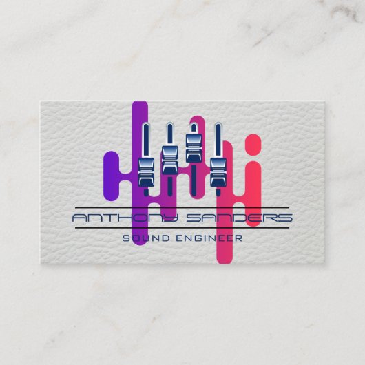Carte De Visite Mixer | Arrière - plan audio de l'égaliseur de mus (Devant)