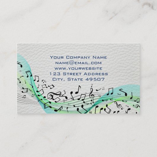 Carte De Visite Mixer | Arrière - plan technique | Notes musicales (Dos)