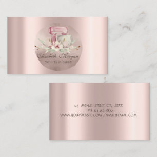 Carte De Visite Mixer Fleurs Rose Gold Circle Sweets