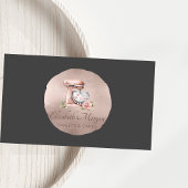 Carte De Visite Mixer Flower Hearts Rose Gold Circle Gray Bakery