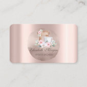 Carte De Visite Mixer Flowers Rose Gold Circle (Devant)