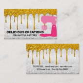 Carte De Visite Mixer | Parties scintillant d'or (Devant / Derrière)