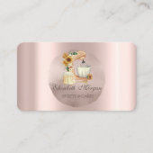 Carte De Visite Mixer Sunflowers Rose Gold Circle (Devant)