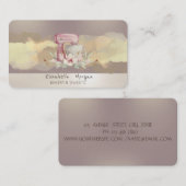 Carte De Visite Mixeur de gâteau à fleurs à l'aquarelle moderne (Devant / Derrière)