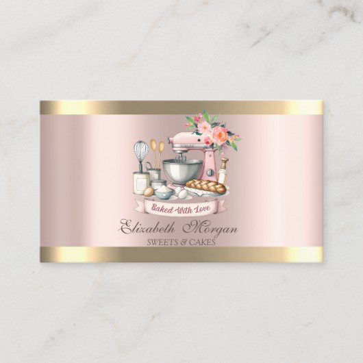 Carte De Visite Mixeur Rose Gold Flore (Devant)
