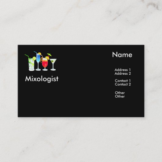 Carte De Visite Mixologist (Devant)
