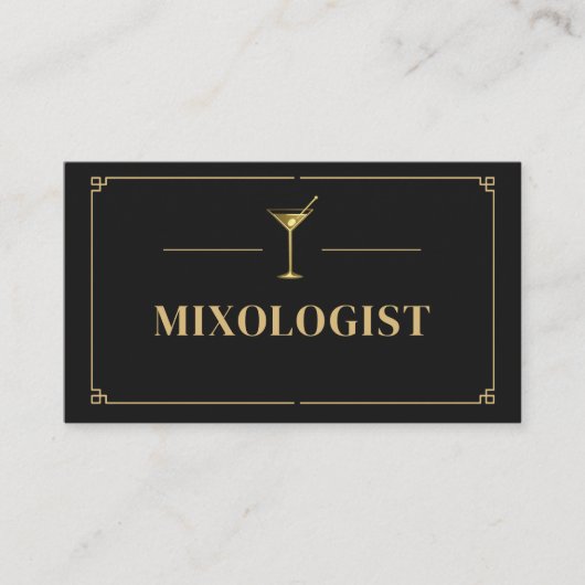 Carte De Visite Mixologist QR Code Professional (Devant)