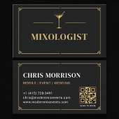 Carte De Visite Mixologist QR Code Professional