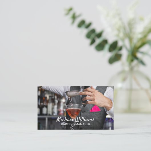Carte De Visite Mixologue | Bartender Boire (Debout devant)