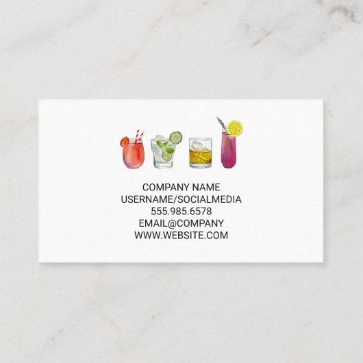 Carte De Visite Mixologue | Bartender Boire (Dos)