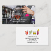 Carte De Visite Mixologue | Bartender Boire (Devant / Derrière)