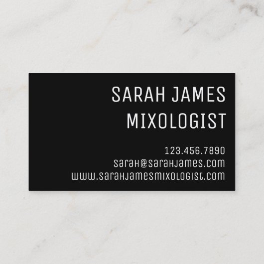 Carte De Visite Mixologue Bartender Cocktail Cosmo Martini Boisson (Dos)