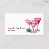 Carte De Visite Mixologue Bartender Événements Cocktails (Devant)