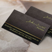 Carte De Visite Mixologue Bartender Tissu en cuir foncé