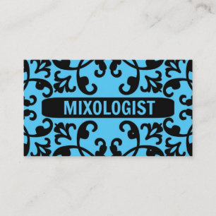 Carte de visite Mixologue Blue Damask