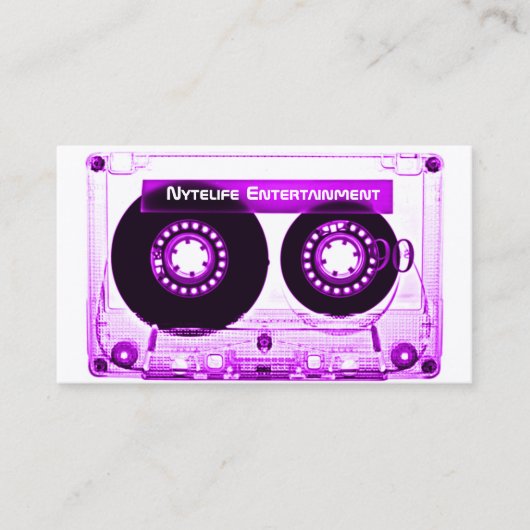 Carte De Visite Mixtape pourpre électrique (Devant)