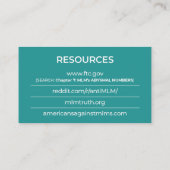 Carte De Visite MLMs sont des plans de pyramide - (Dos)