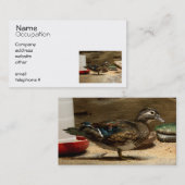 Carte De Visite Mme canard en bois (Devant / Derrière)