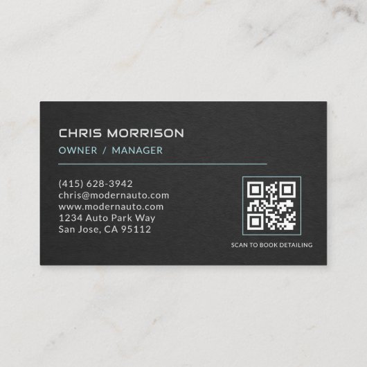 Carte De Visite Mobile Auto Detailing QR Code Professional (Dos)