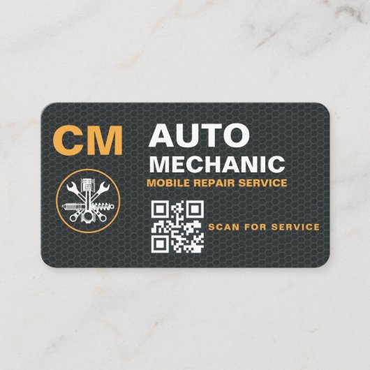 Carte De Visite Mobile Automotive Technician QR Code (Devant)