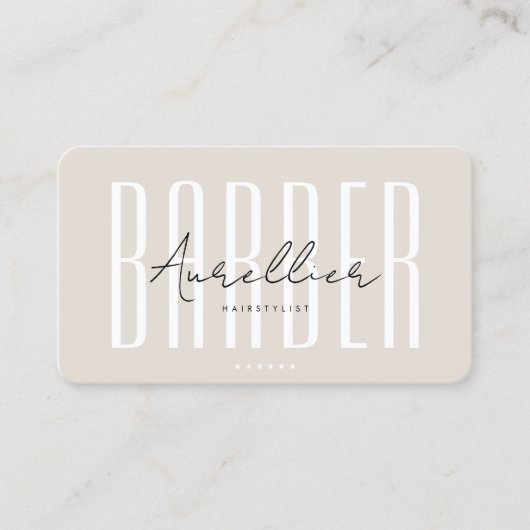 Carte De Visite Mobile Barber Barbershop Sand Script Minimal (Devant)