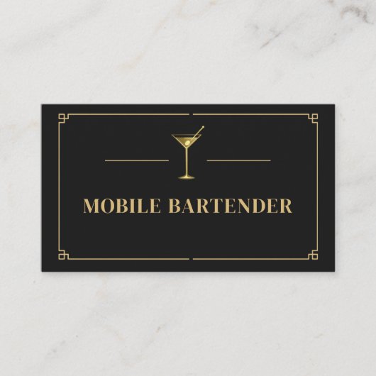 Carte De Visite Mobile Bartender QR Code Professional (Devant)