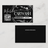 Carte De Visite Mobile Car Wash Detail - Business Logo QR Code B (Devant / Derrière)